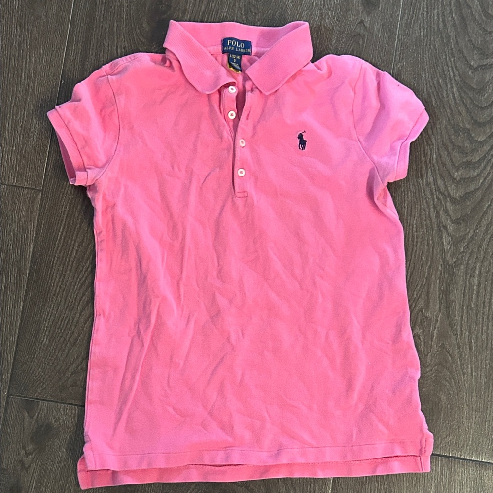 Polo by Ralph Lauren Girls' Bright Pink Short-Sleeve Polo
